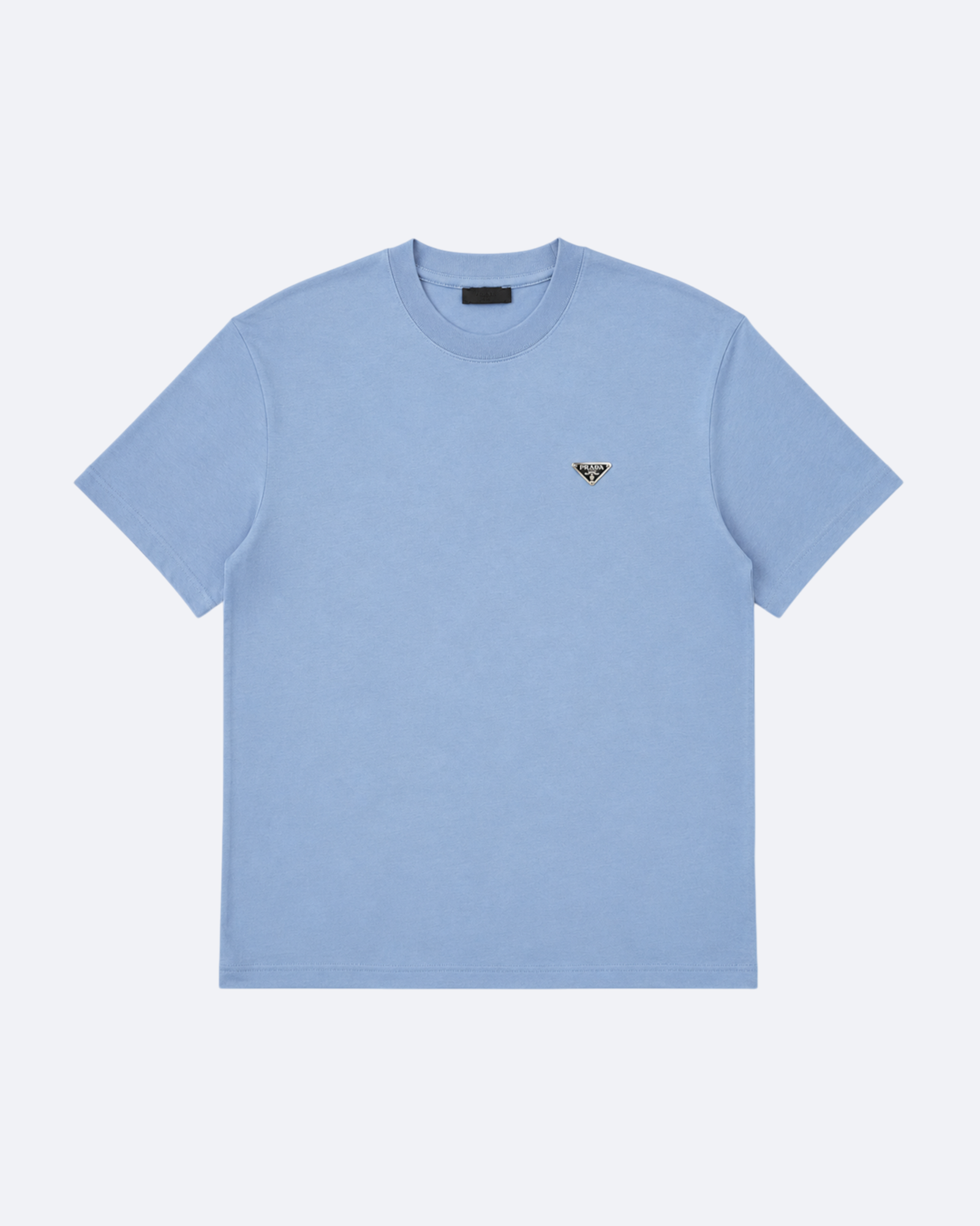 Prada - Triangle Logo T-Shirt - Light Blue