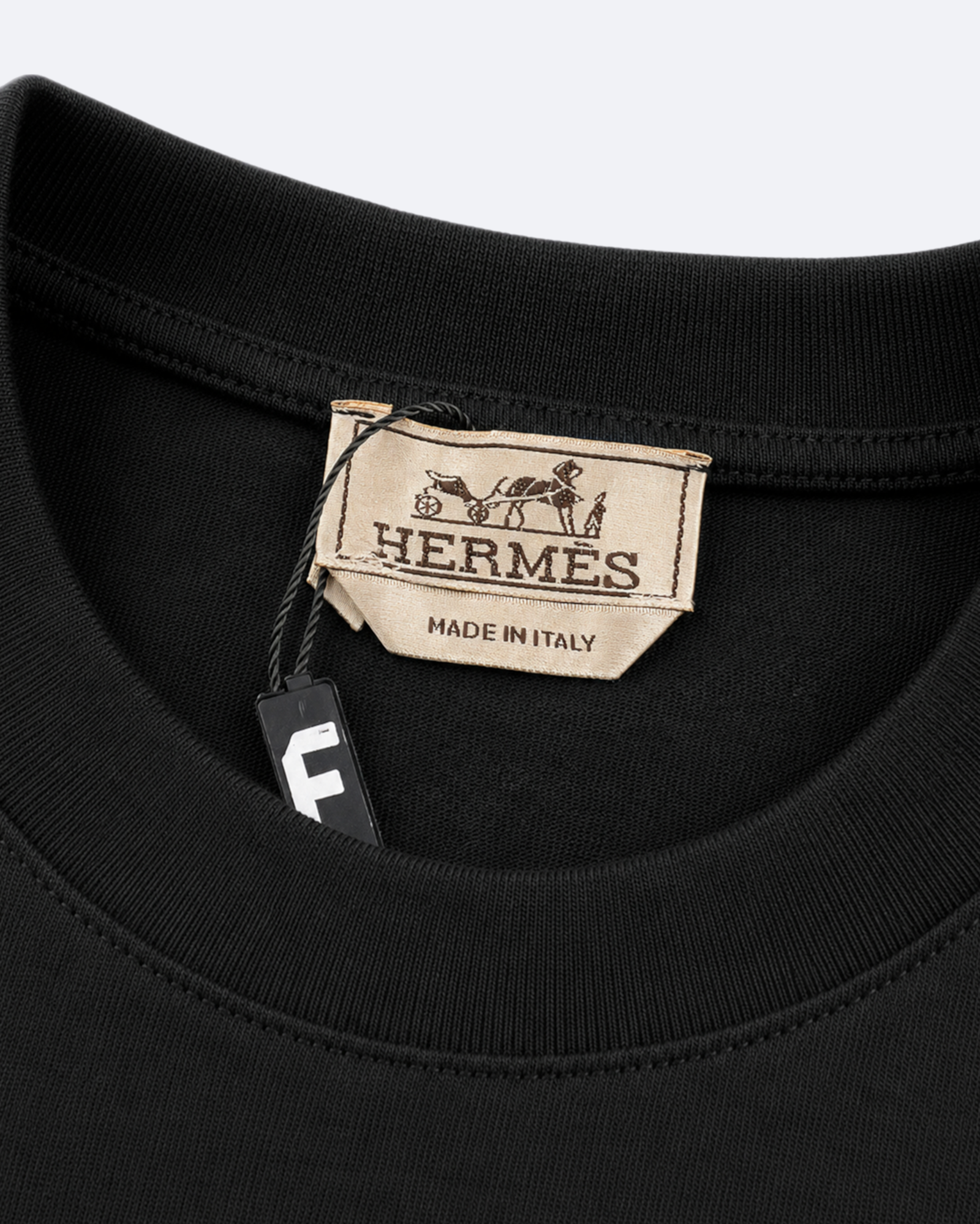 Hermes - Horse In The Sea Embroidery T-Shirt - Black