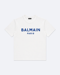 Balmain - Blue Classic Logo T-Shirt - White