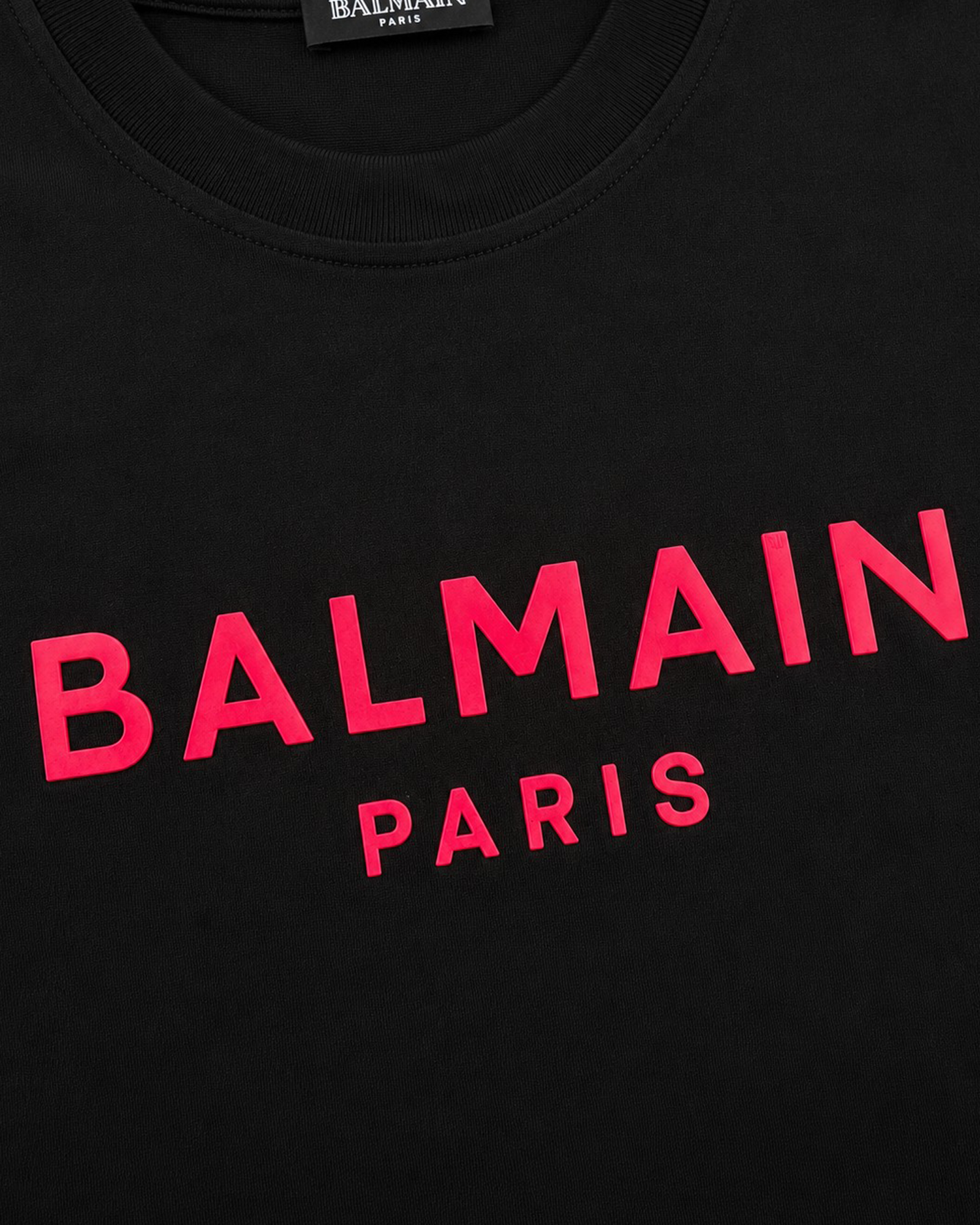 Balmain - Red Classic Logo T-Shirt - Black