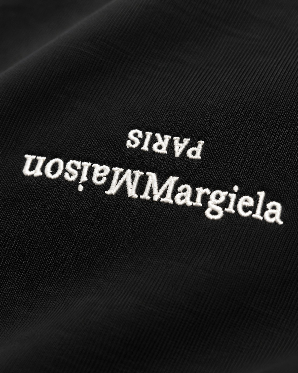 Maison Margiela - Reversed Logo Embroidery T-Shirt - Black