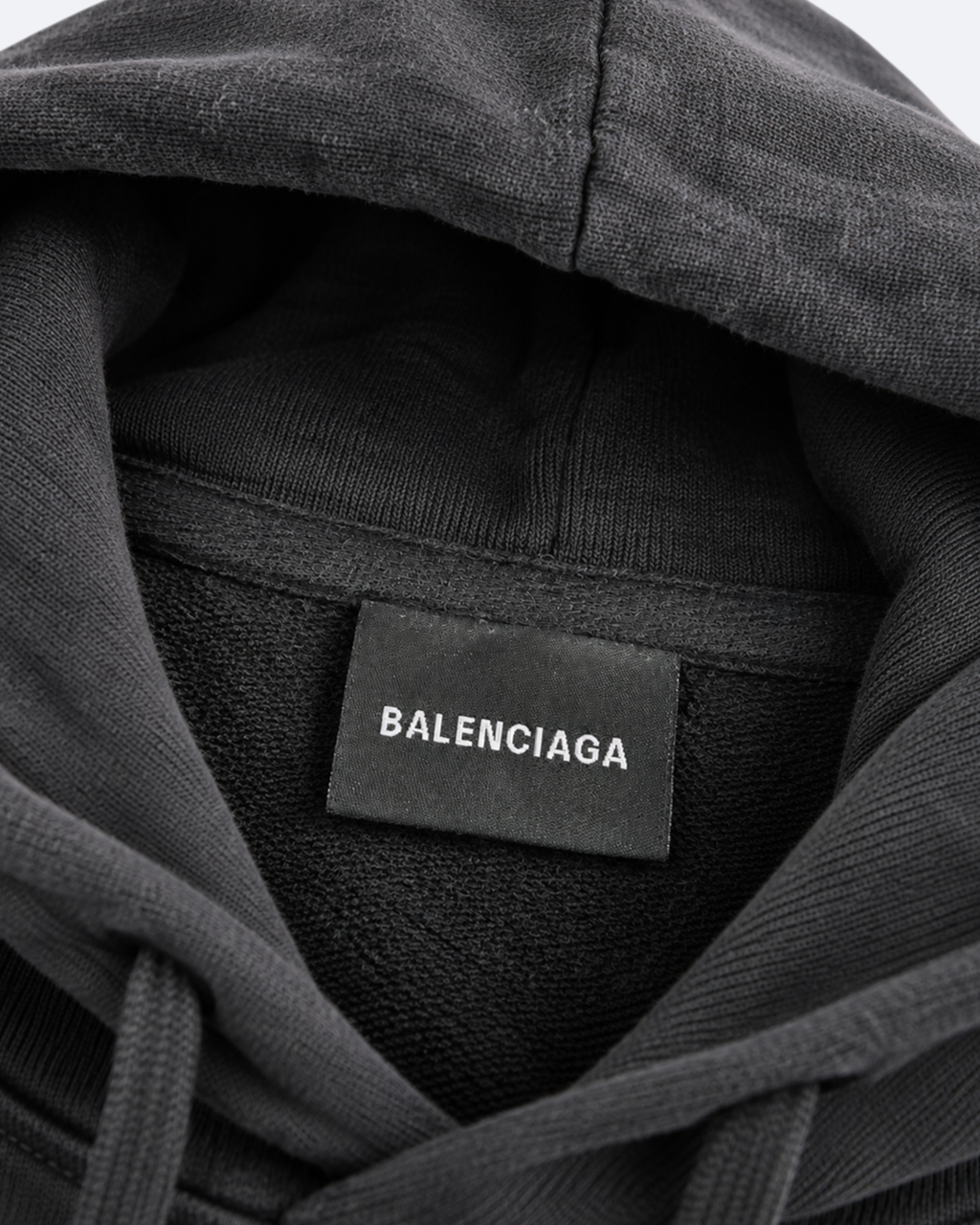 Balenciaga - Wave Logo Embroidery Distressed Hoodie - Dark Gray