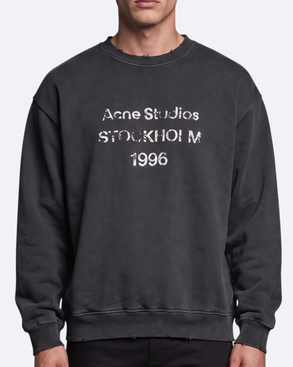 Acne Studios - Logotype Distressed Sweatshirt - Dark Gray
