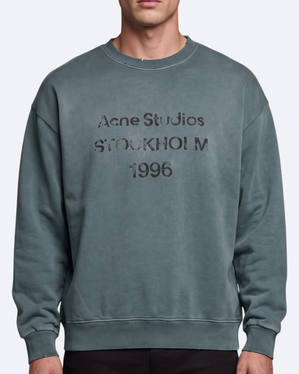 Acne Studios - Logotype Distressed Sweatshirt - Slate Teal