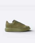 Alexander McQueen - Oversized tenisky - Sametová khaki