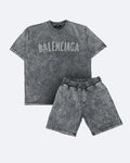 Balenciaga – Letní souprava s logem z pásky – Šedá