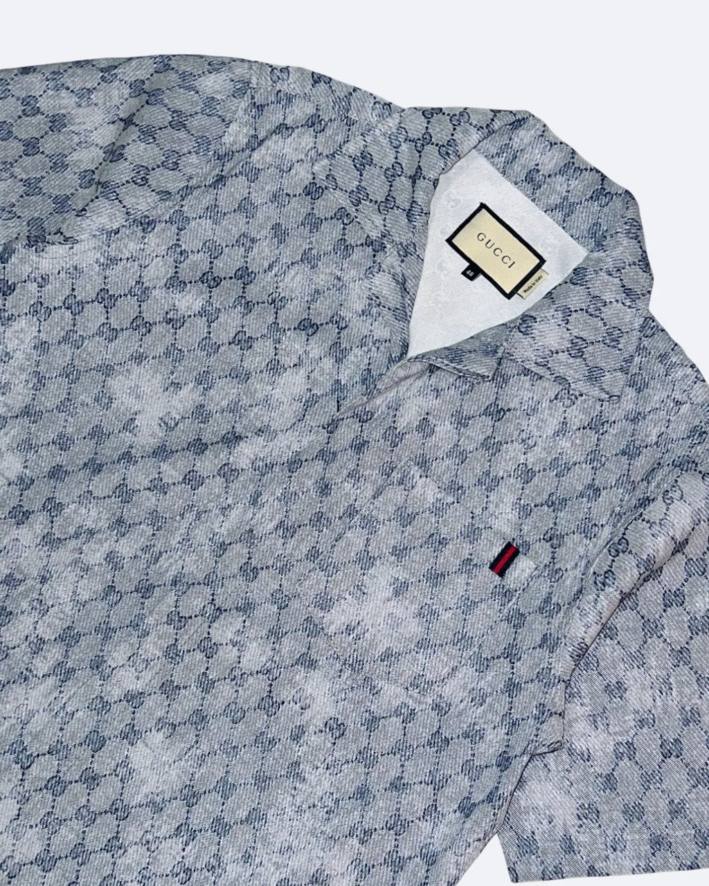 Gucci - letní souprava s motivem řetězu GG – břidlicově modrá