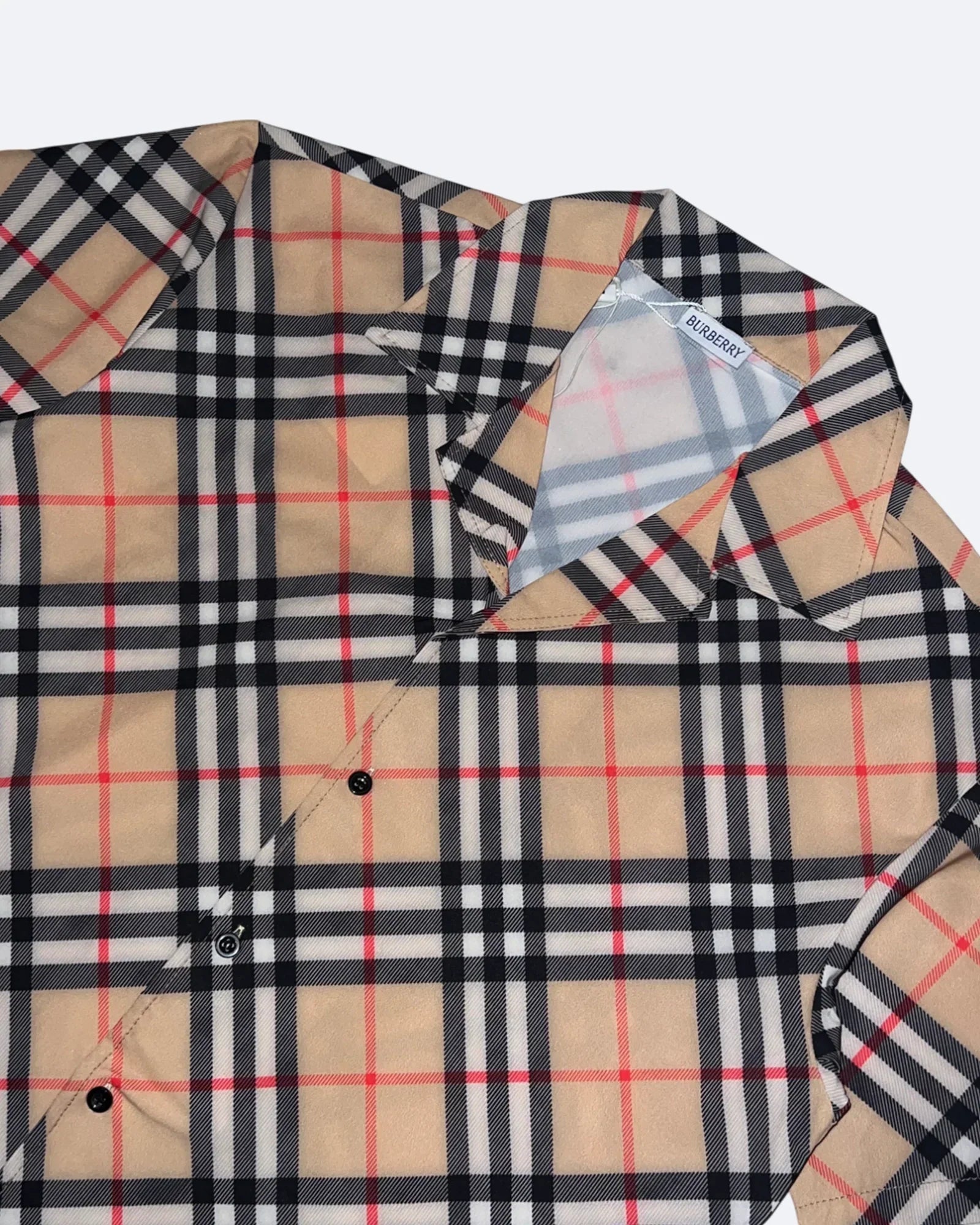 Burberry – letní komplet s kostkovaným vzorem – béžová