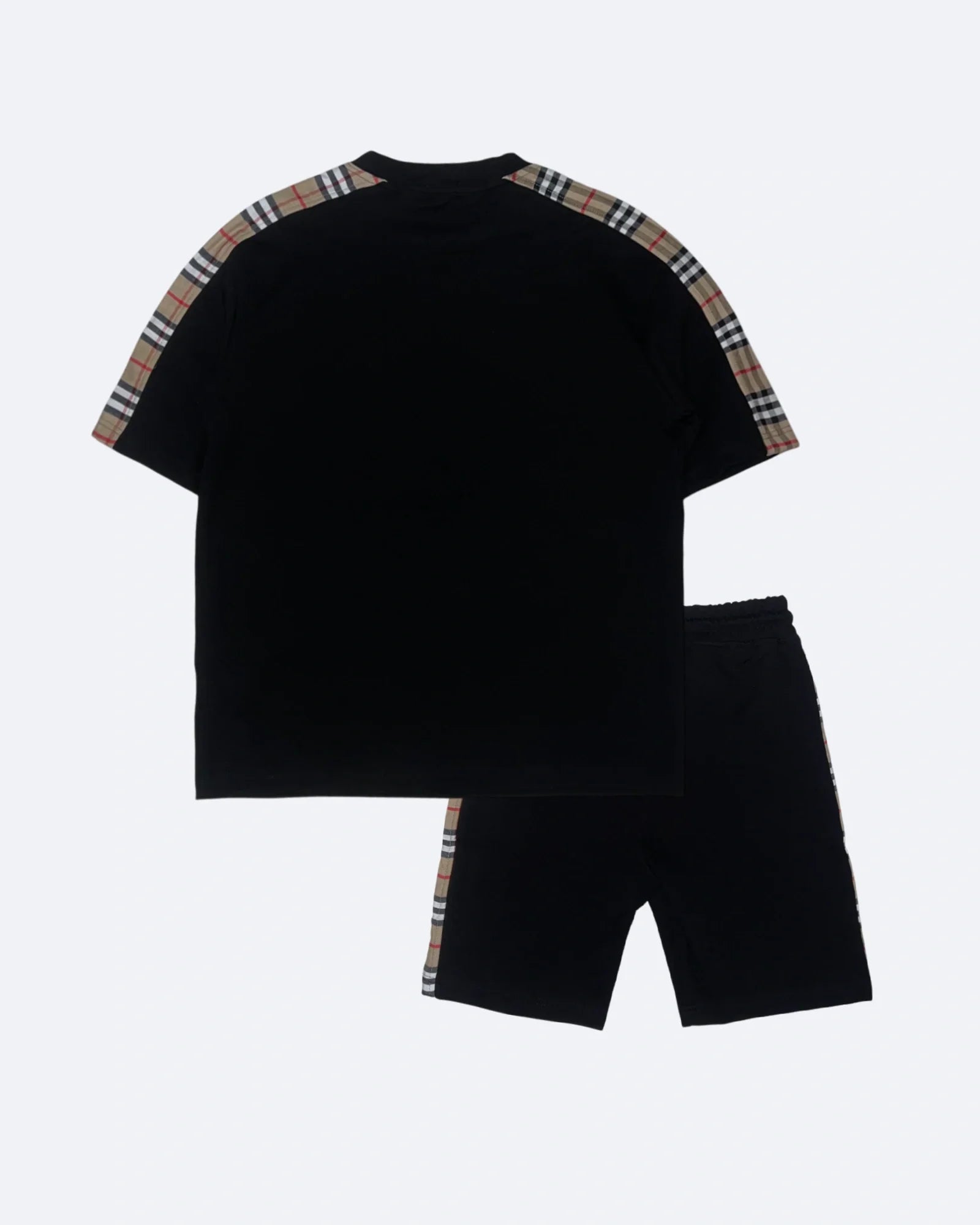 Burberry – Letní set s kostkovaným vzorem a pruhy – černý