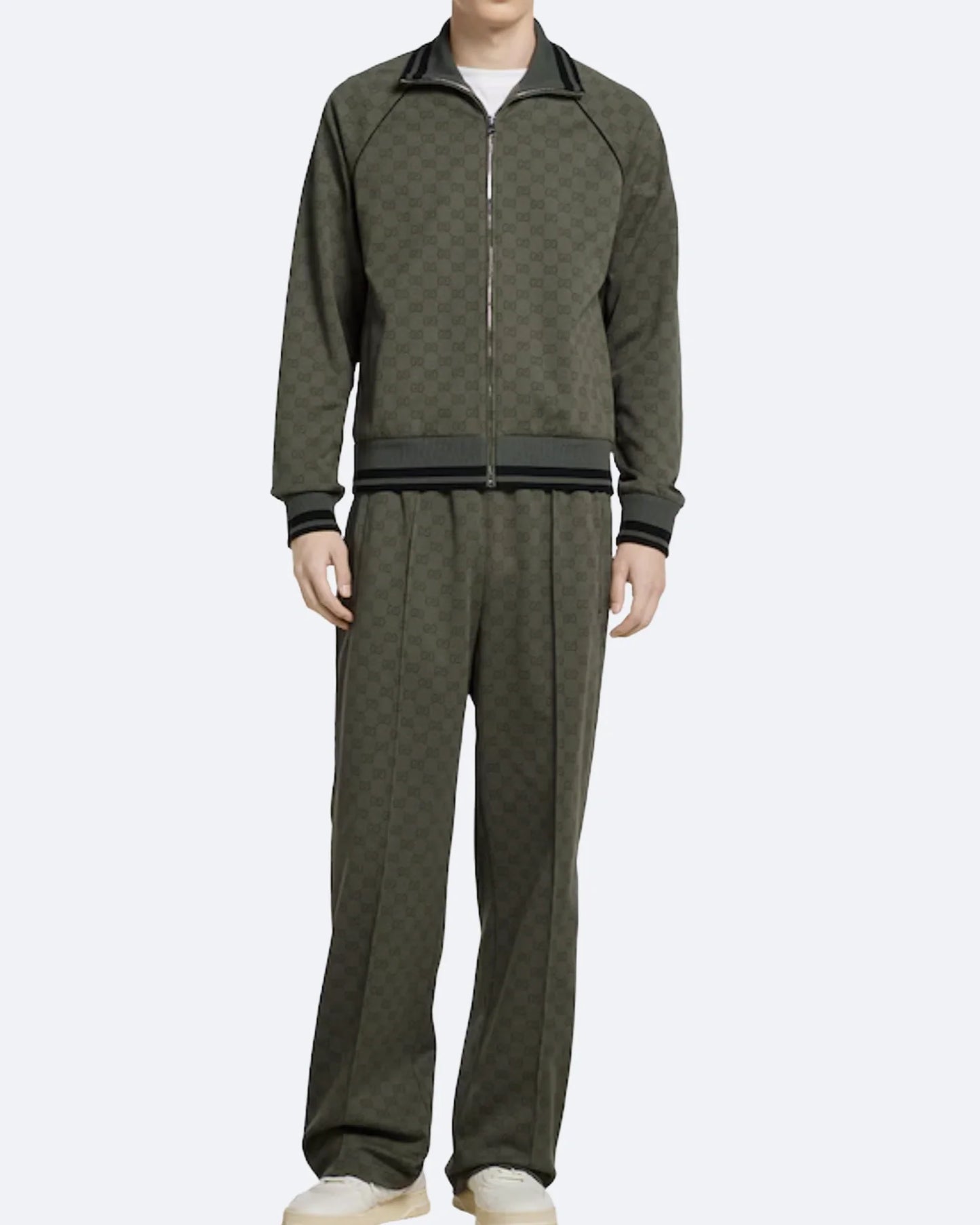 GC - GG Pattern Jacquard Set - Forest Green