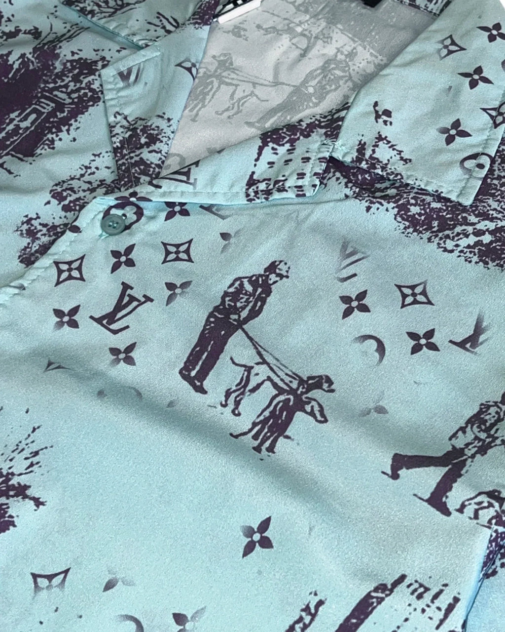 Louis Vuitton – Vintage scenický letní set – Světle modrá