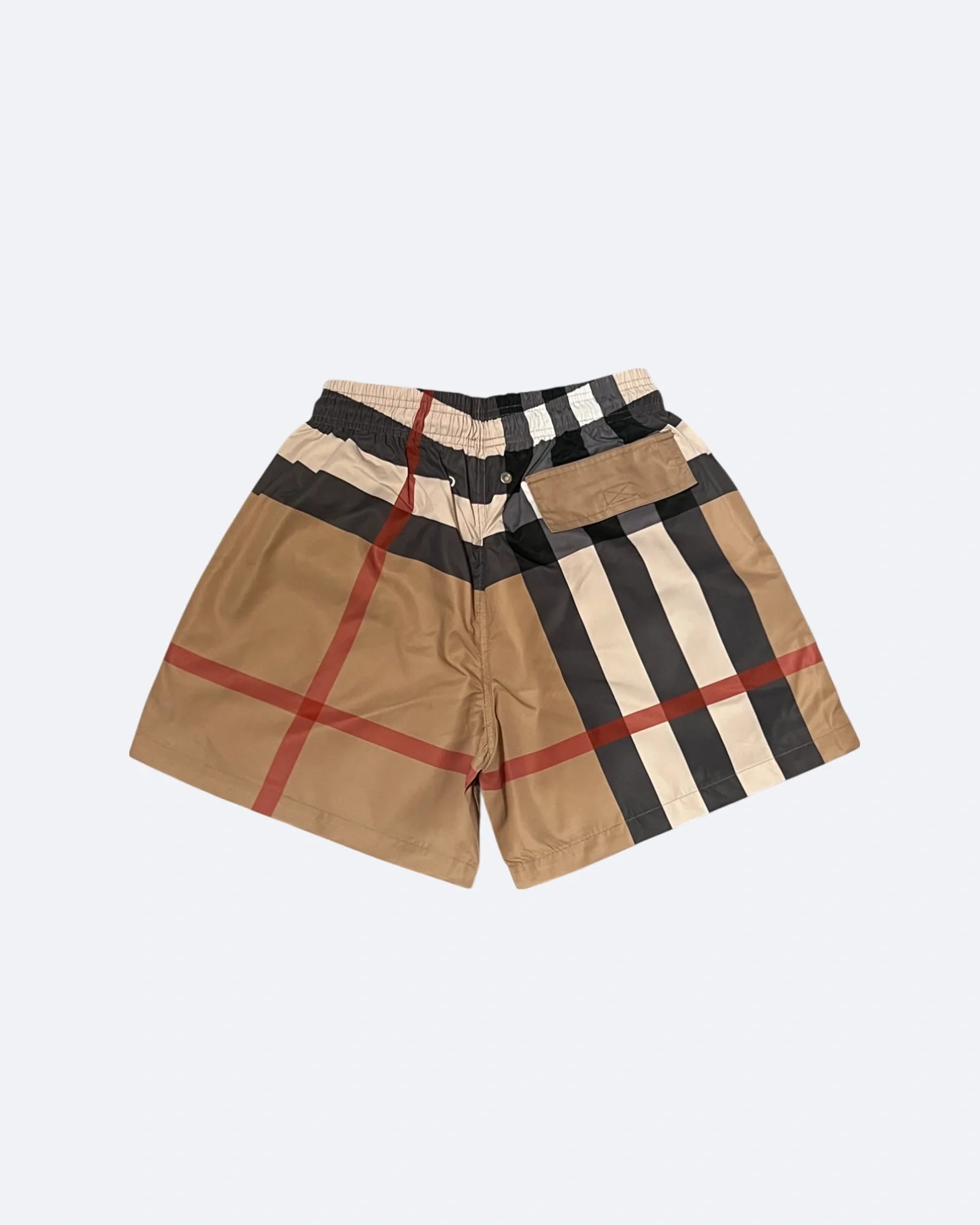Burberry – Koupací šortky s kostkovaným vzorem – béžové