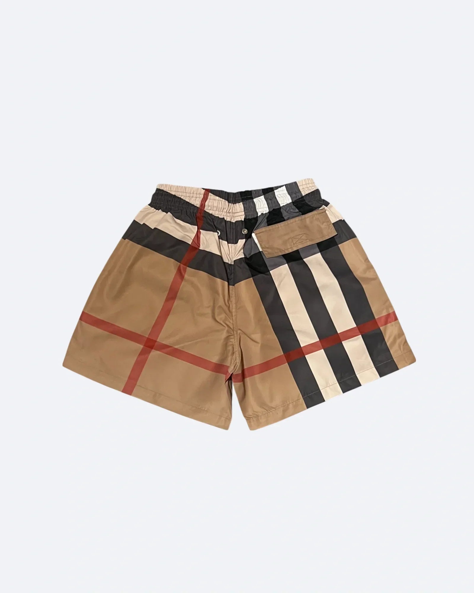 Burberry – Koupací šortky s kostkovaným vzorem – béžové