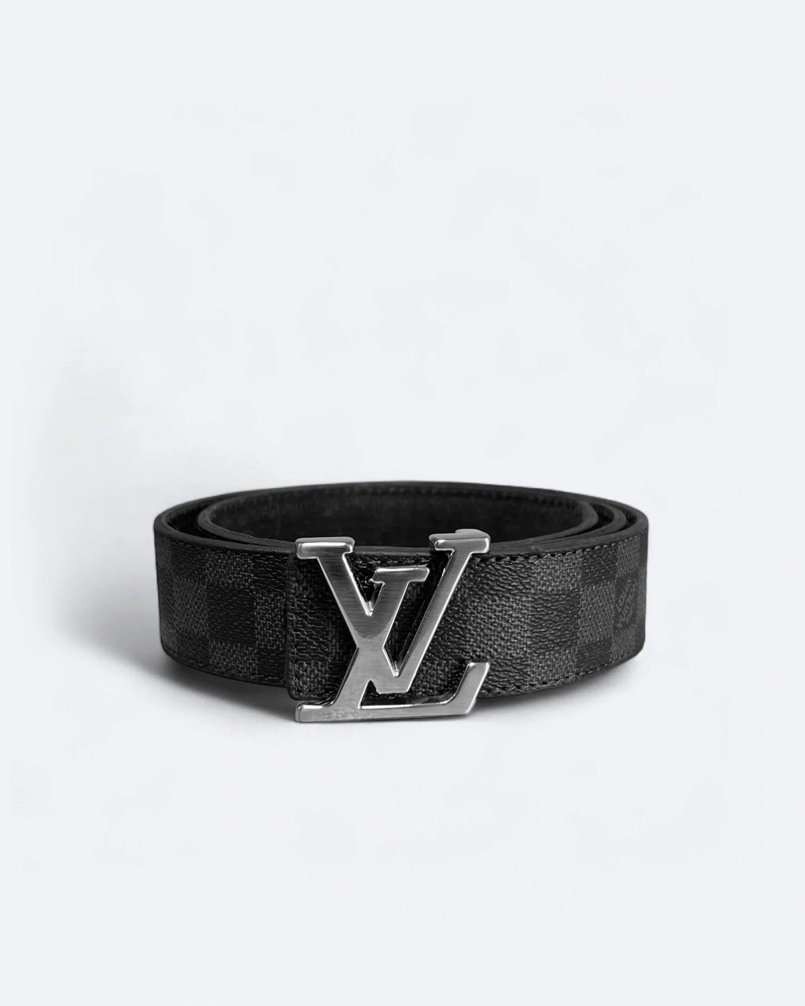 Louis Vuitton – opasek Damier Black Pattern – stříbrný