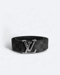 Louis Vuitton – opasek Damier Black Pattern – stříbrný