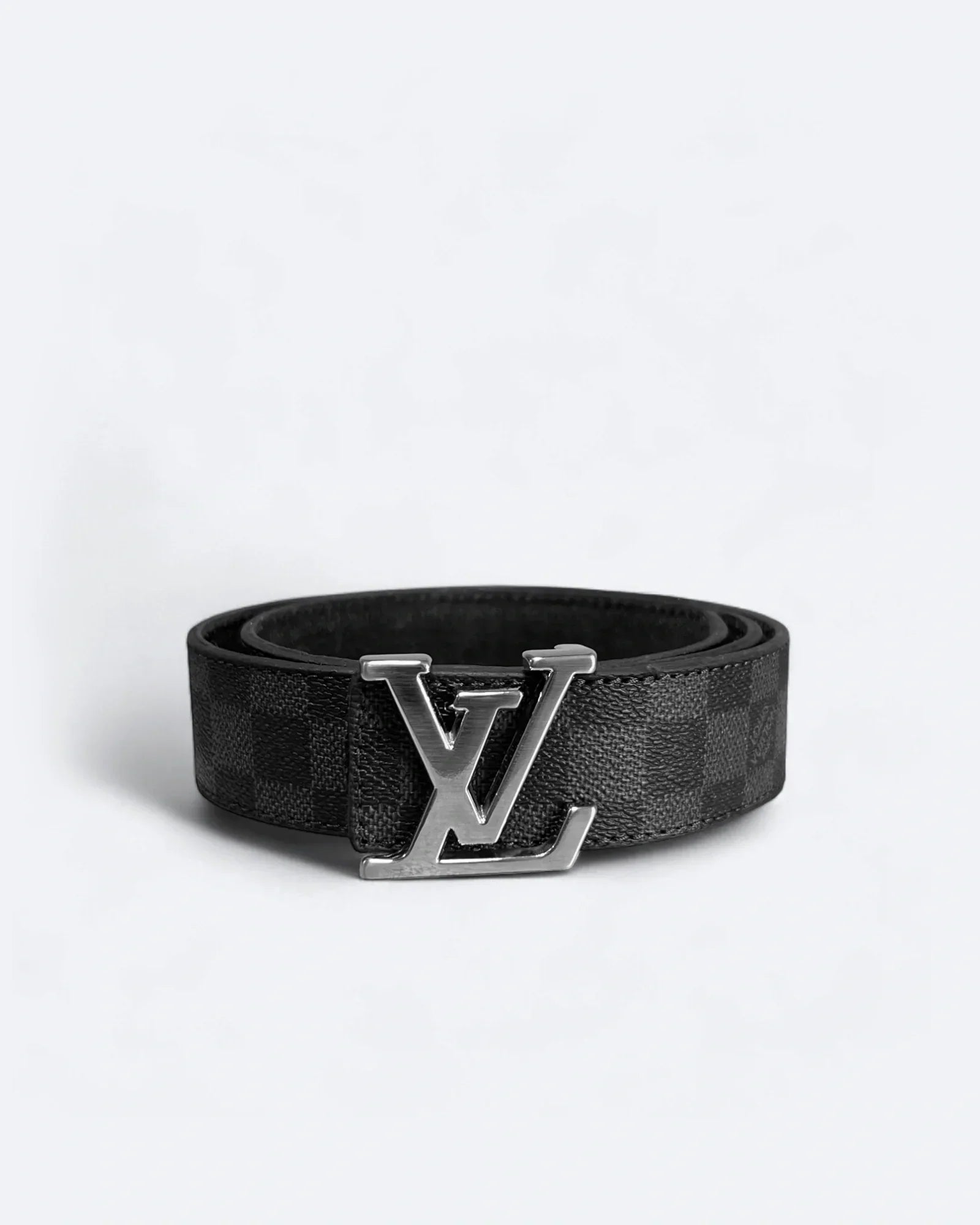 Louis Vuitton – opasek Damier Black Pattern – stříbrný