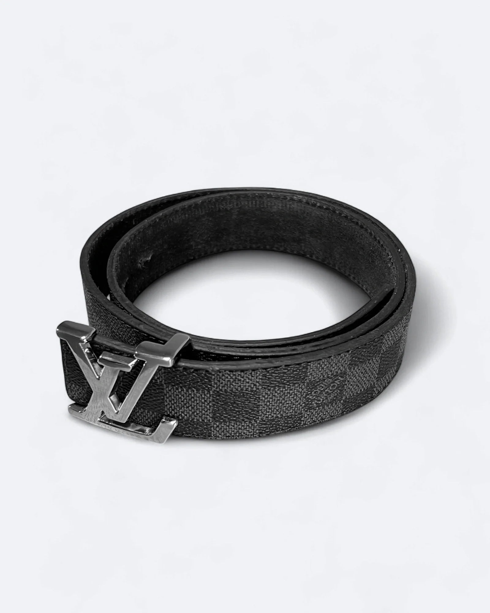 Louis Vuitton – opasek Damier Black Pattern – stříbrný