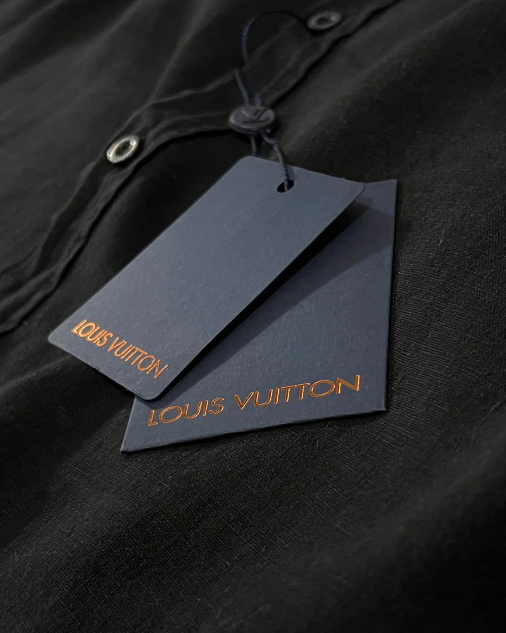Louis Vuitton - Kovová lněná košile LV - černá