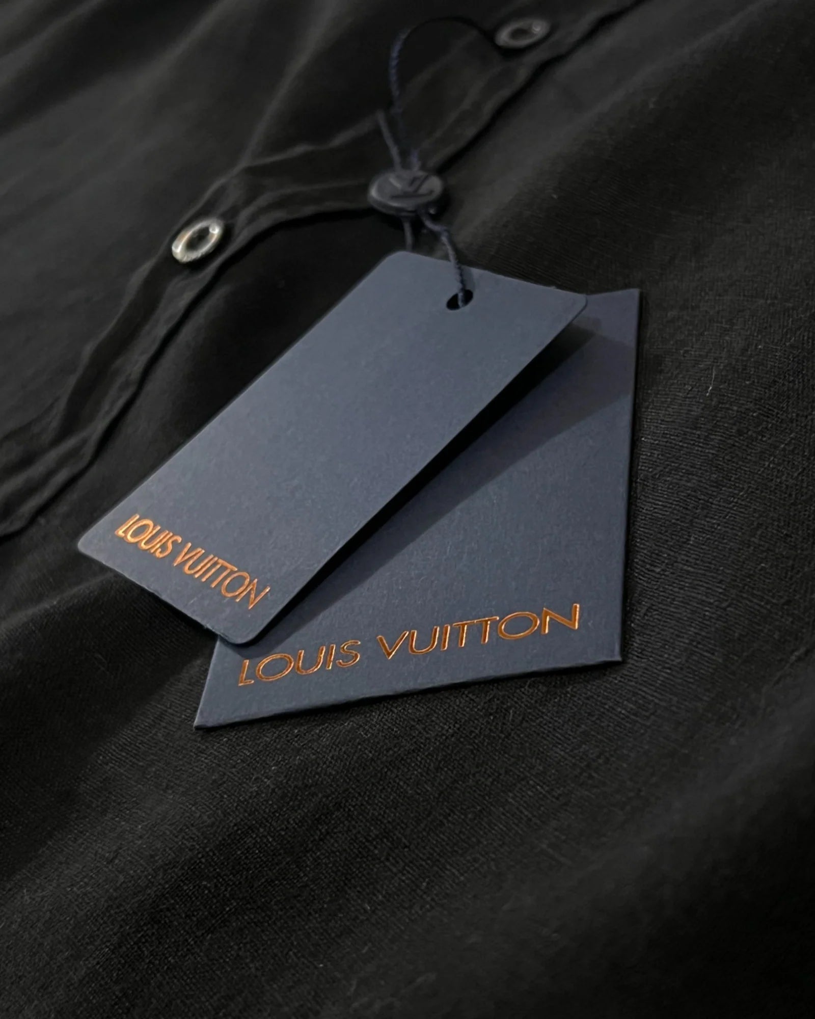 Louis Vuitton - Kovová lněná košile LV - černá