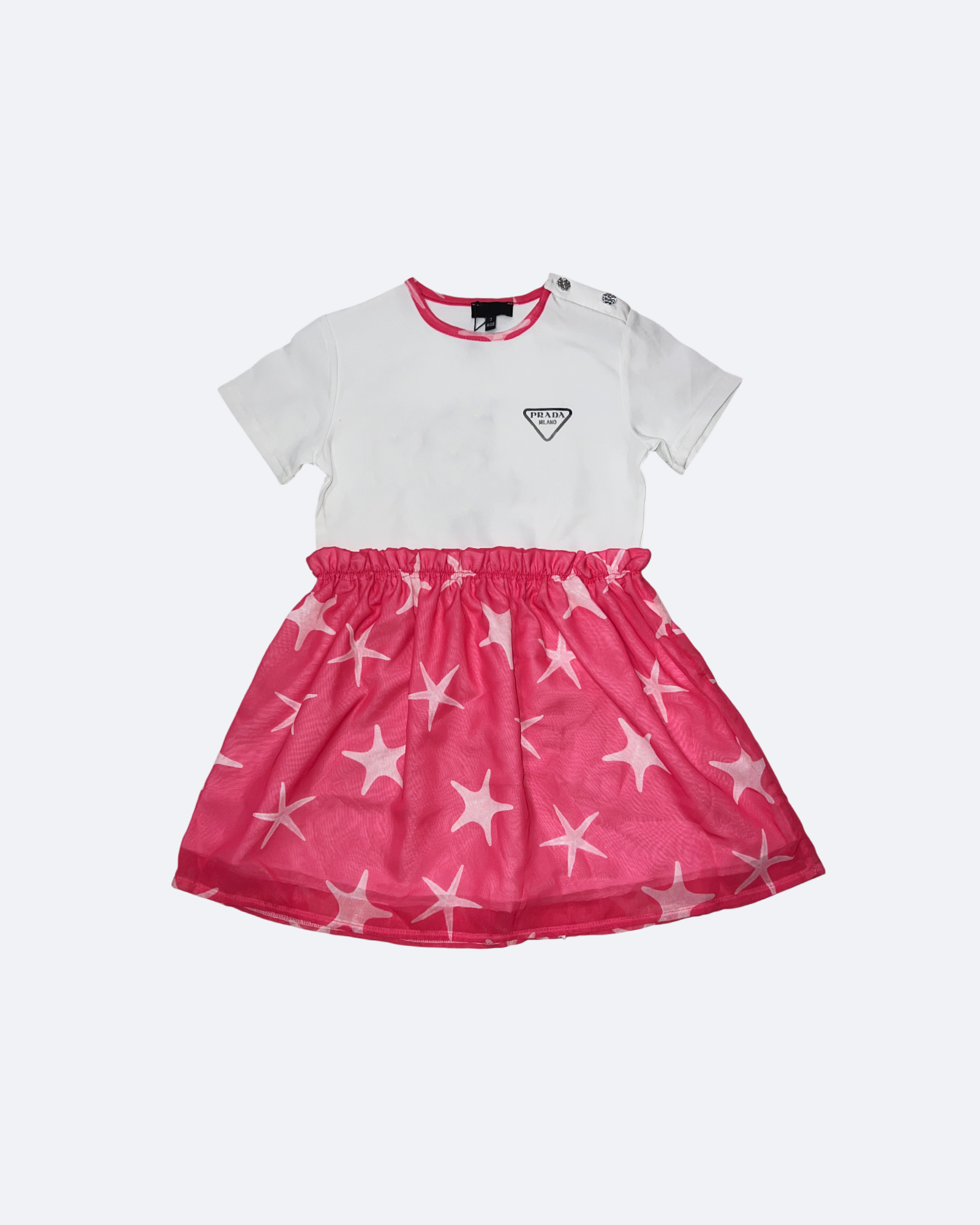 Prada - šaty pro dívku - bílá/růžová