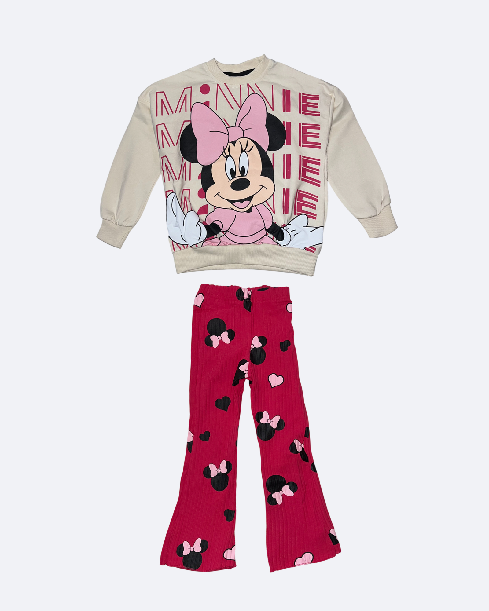 Minnie – soupravička pro holčičku – růžová/krémová