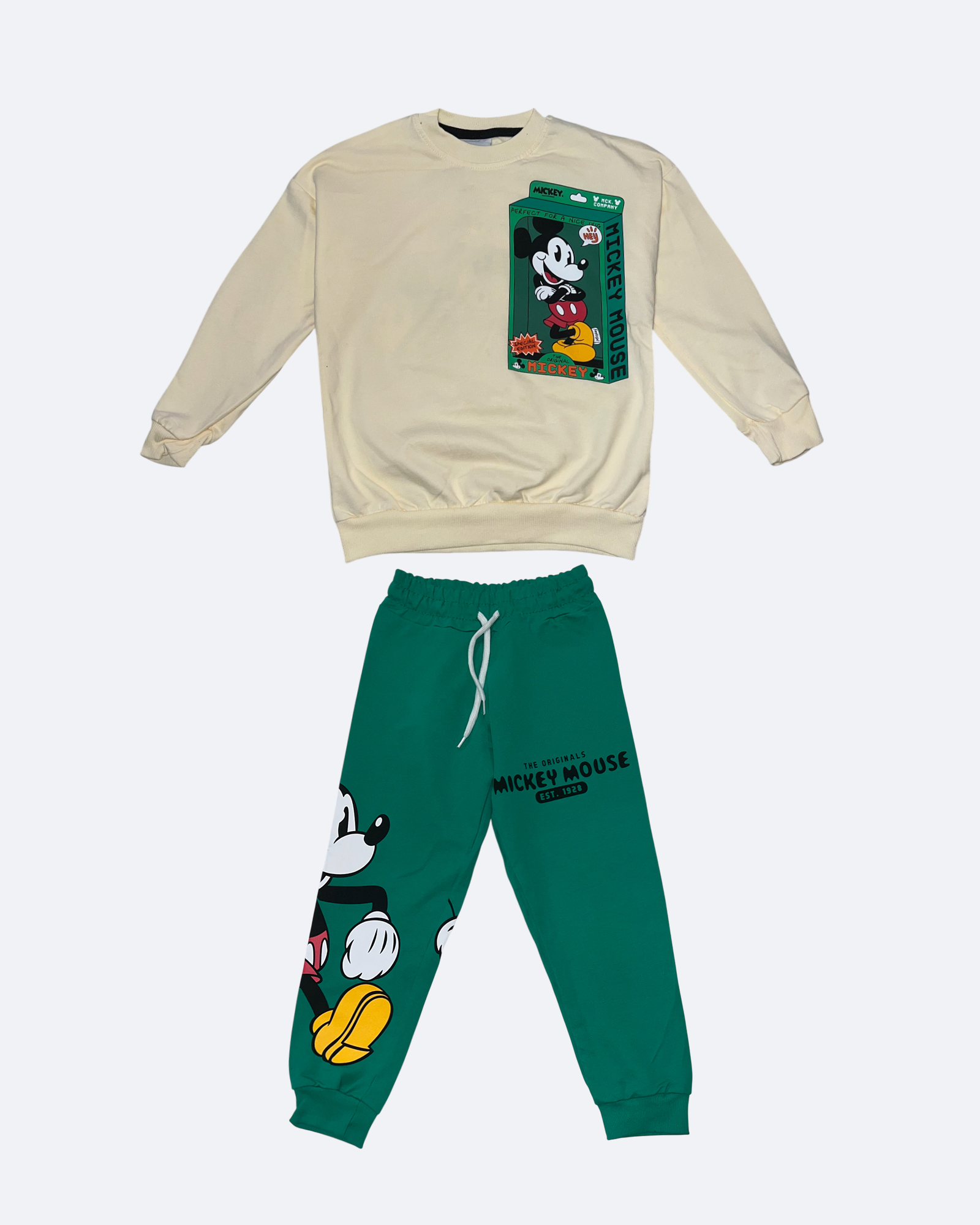 Mickey – souprava pro kluka – zeleno/krémová